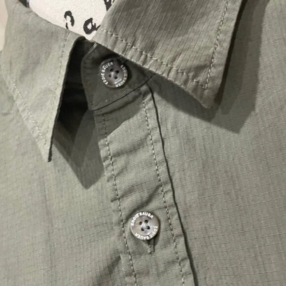 EDDIE BAUER LONG SLEEVE ARMY GREEN MILITARY  BRAVERY BUTTON UP SHIRT SZ XXLARGE - Picture 12 of 16